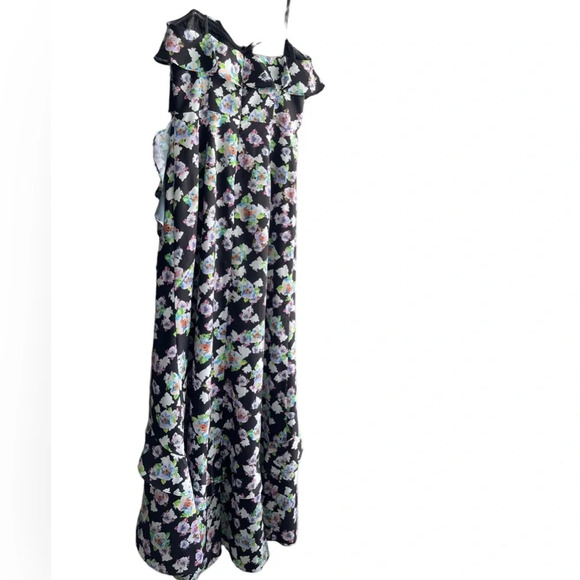 AIDAN MATTOX Strapless High Low Floral Wedding Gown Size 2 - Picture 8 of 16